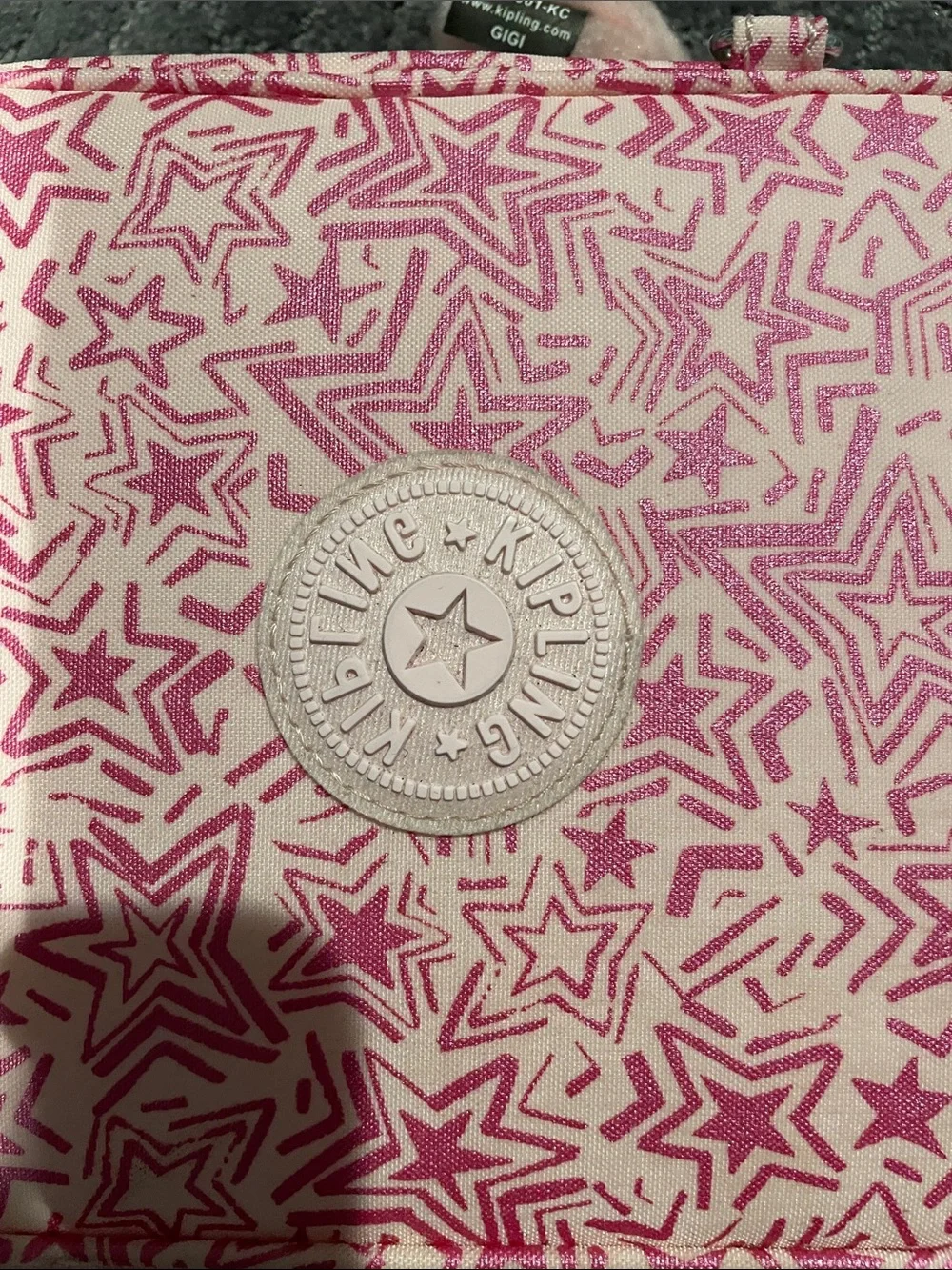 Kipling Pink Star-Print pencil case